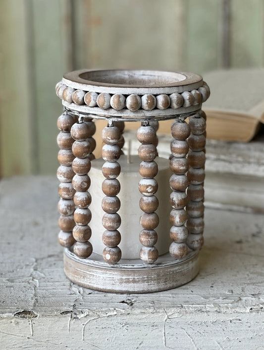 Ollie Wood Beaded Lantern