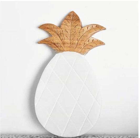 Pineapple Marble and Wood Spoon Rest